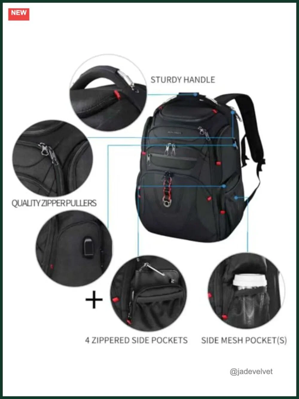 TSA Friendly Travel Laptop Backpack 17.3 inch Water-Repellent College Daypack